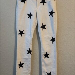 Old Navy White Pants with Black Star Pattern
